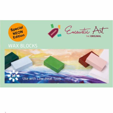 Encaustic Art wax - Neon selection + gratis stempel